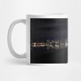 Detroit View at night / Detroit river photography, Mug